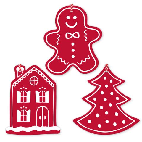 GINGERBREAD HOUSE RED GIFT TAG PACK OF 6
