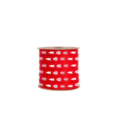 BOBBIN - SCANDI TREE GROSGRAIN RED