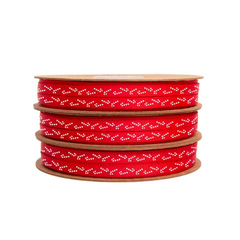CANDY CANE GROSGRAIN RED