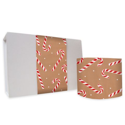 SKINNY WRAP CANDY CANE GINGER/RED 80gsm