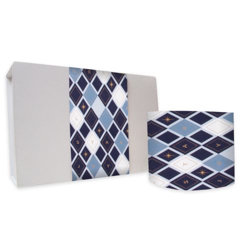 SKINNY WRAP HARLEQUIN FRENCH BLUE/NAVY 80gsm