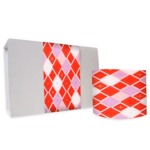 SKINNY WRAP HARLEQUIN LILAC/POPPY RED UNCOATED 80gsm