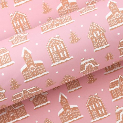 GINGERBREAD HOUSE PINK/GINGER UNCOATED 80gsm