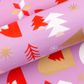 SCANDI CHRISTMAS LILAC/POPPY RED UNCOATED 80gsm