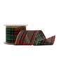 TARTAN RED/GREEN W/ GOLD EDGE 63mmX10M - WIRE EDGE