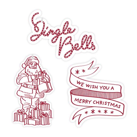 CHRISTMAS TOILE RED GIFT TAG