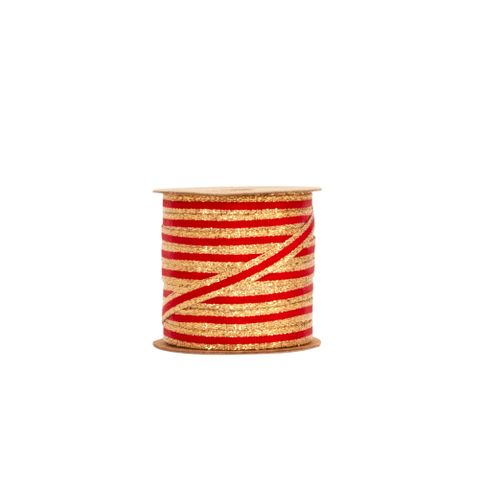 BOBBIN - RB10PIN25RD/GL PINSTRIPE RED/GOLD 6mmX10M