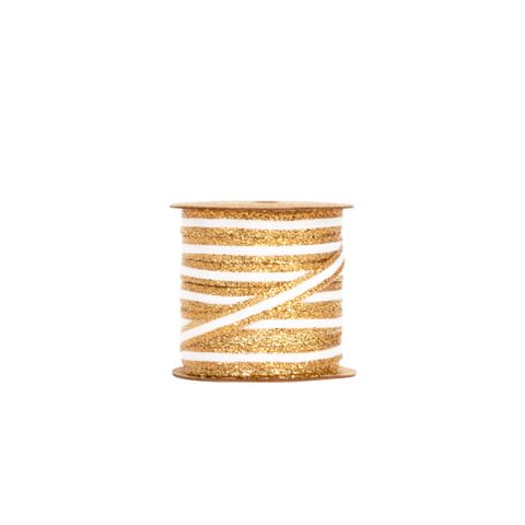 BOBBIN - RB10PINWH/GL PINSTRIPE WHITE/GOLD 6mmX10M