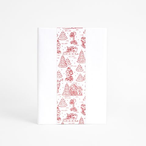 SKINNY WRAP CHRISTMAS TOILE RED 80gsm 10cmX60M