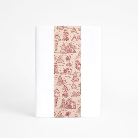 SKINNY WRAP CHRISTMAS TOILE KRAFT SPICE RED 80gsm 10cmX60M