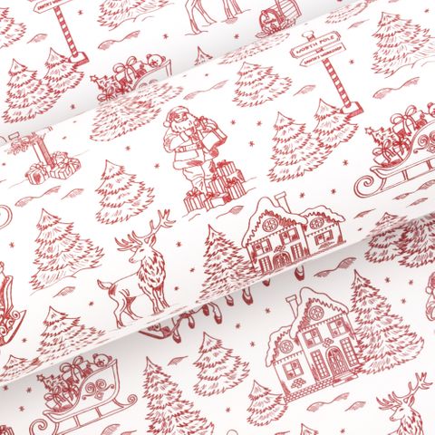 CHRISTMAS TOILE RED 80gsm 60cmX60M