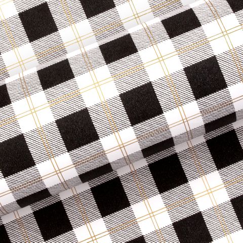 LARGE CHECK BLACK/GOLD UNCOATED 80gsm