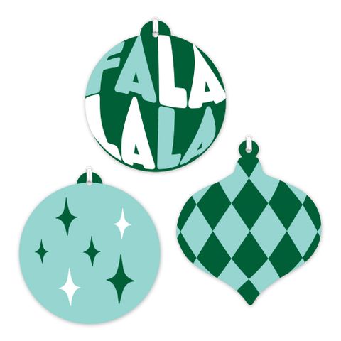 MERRY MODERNIST EVERGREEN GIFT TAG TRIO PACK OF 6