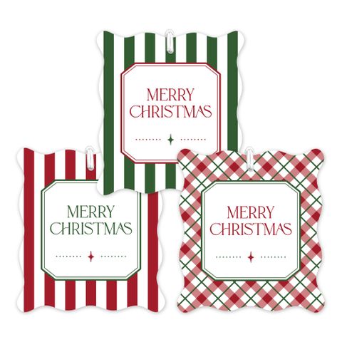 YULETIDE RED/GREEN GIFT TAG TRIO PACK OF 6