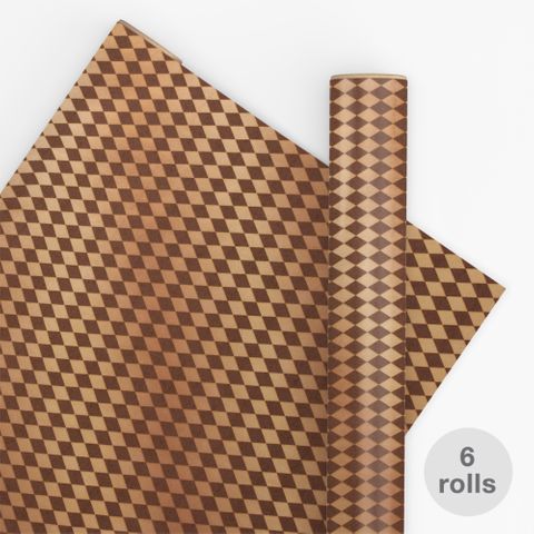 10M PAPER DIAMONDS COCOA/GOLD (UNCOATED) 80gsm 60cmX10M