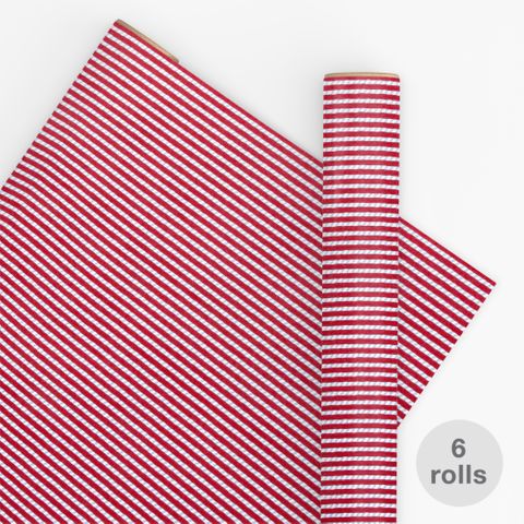 10M PAPER TWINE STRIPE SCARLET RED/SNOW BLUE (UNCOATED) 80gsm 60cmX10M