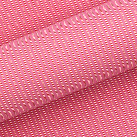 TWINE STRIPE BRIGHT PINK/POPPY RED 80gsm