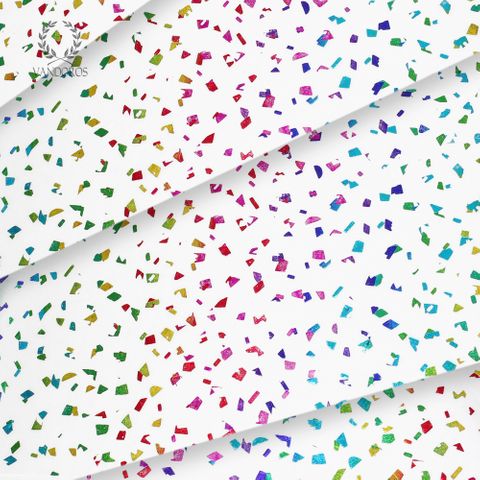 REFLECTIONS RAINBOW CONFETTI SATIN WRAP TISSUE PAPER 200 SHEETS 17gsm
