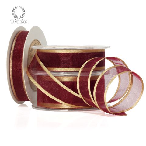 AN050-A033 BURGUNDY WIDE GOLD EDGE