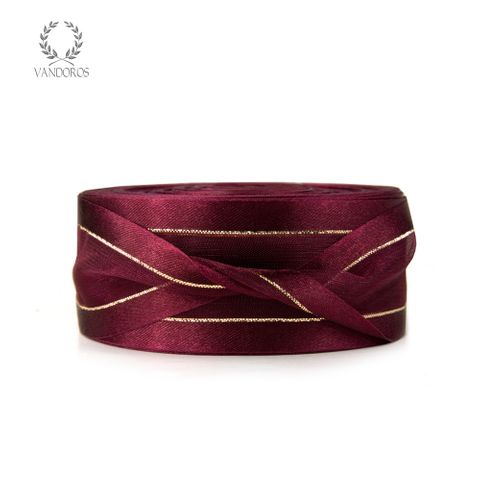 AN056-A089 BURGUNDY SATIN FINE GOLD