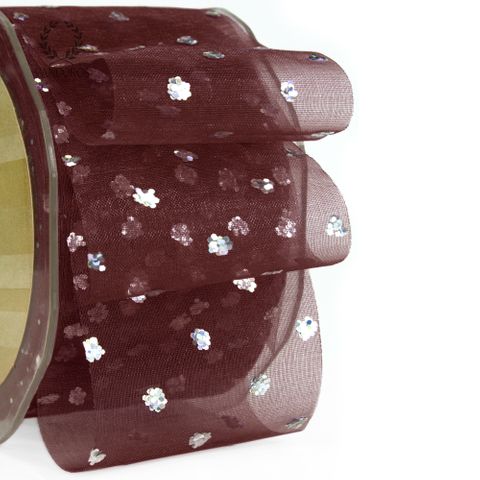 GLITTER ORGANZA BURGUNDY