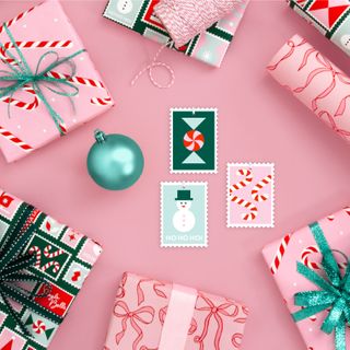 CHRISTMAS STAMPS DARK GREEN