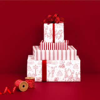 CHRISTMAS TOILE RED