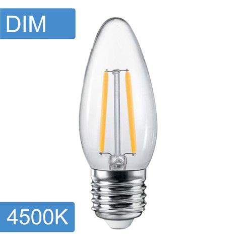 Candle C35 4w LED Filament - Dim - E27 - 4500K