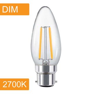 Candle C35 4w LED Filament - Dim - B22 - 2700K