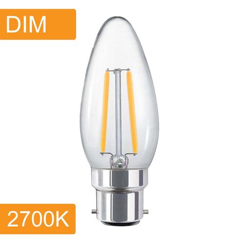 Candle C35 4w LED Filament - Dim - B22 - 2700K