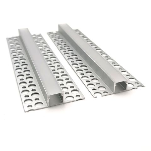 VCB014 Plasterboard Square Aluminium Profile with Diffuser - 1m
