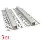 VCB014 Plasterboard Square Aluminium Profile with Diffuser - 3m
