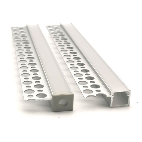 VCB020 Plasterboard Square Aluminium Profile with Diffuser - 1m