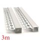 VCB020 Plasterboard Square Aluminium Profile with Diffuser - 3m