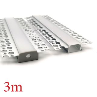 VCB003 Plasterboard Square Aluminium Profile with Diffuser - 3m