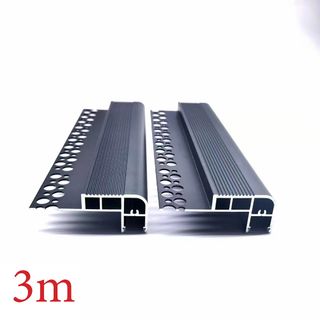 VCB021 Step Thread Aluminium Profile with Diffuser - 3m - Black
