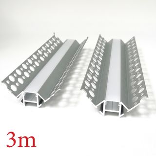 VCB024 Plasterboard Aluminium Corner Profile with Diffuser - 3m