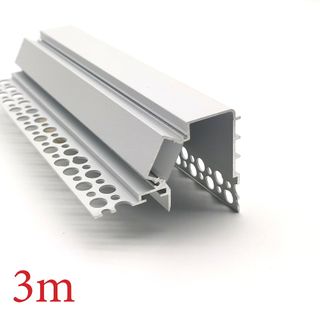 VCB051 Plasterboard Aluminium Corner Profile with Diffuser - 3m - White