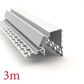 VCB051 Plasterboard Aluminium Corner Profile with Diffuser - 3m - White