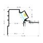 VCB051 Plasterboard Aluminium Corner Profile with Diffuser - 3m - White