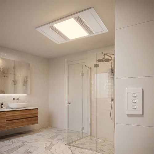 Apex 3in1 Bathroom Heater, Light and Exhaust - White