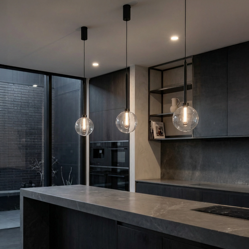 Meteor 1 Light Pendant - Black