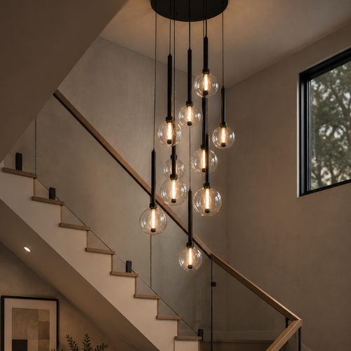 Meteor 10 Light Pendant - Black