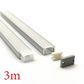 VC1710A IP65 Square Aluminium Profile with Diffuser - 3m - Silver
