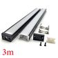 VC1710A IP65 Square Aluminium Profile with Diffuser - 3m - Black