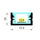 VC1710A IP65 Square Aluminium Profile with Diffuser - 3m - Black