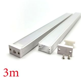 VC1710A IP65 Square Aluminium Profile with Diffuser - 3m - White