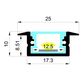 VC1710B IP65 Square Winged Aluminium Profile with Diffuser - 3m - Black