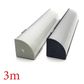 VC3030T Corner Aluminium Profile with Diffuser - 3m - Black