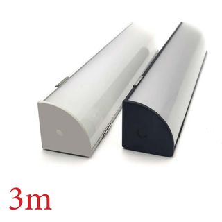 VC3030T Corner Aluminium Profile with Diffuser - 3m - White
